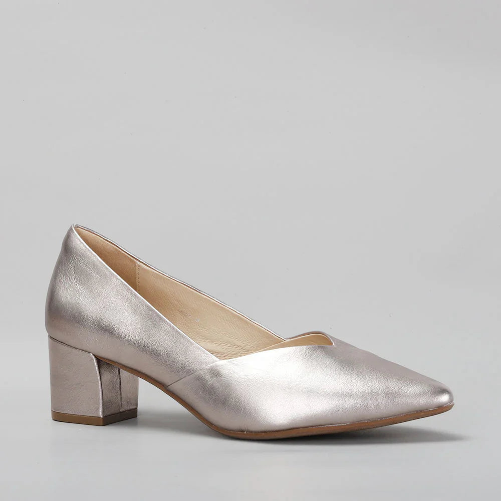 Shop Le sansa Carly Champagne l Women Leather Heel |Zeke Collection NZ