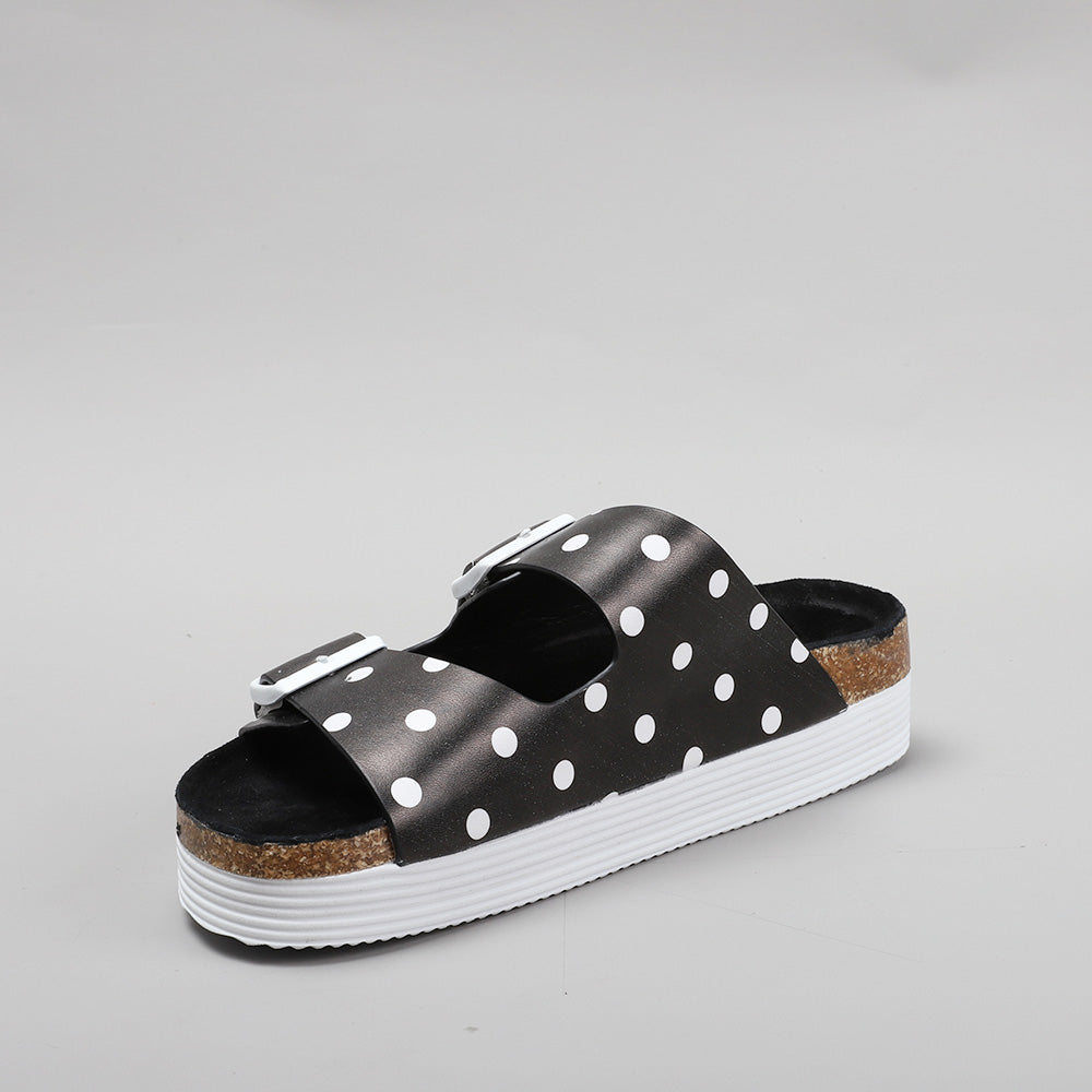 LESANSA DUKE BLACK DOT Women Flats - Zeke Collection NZ