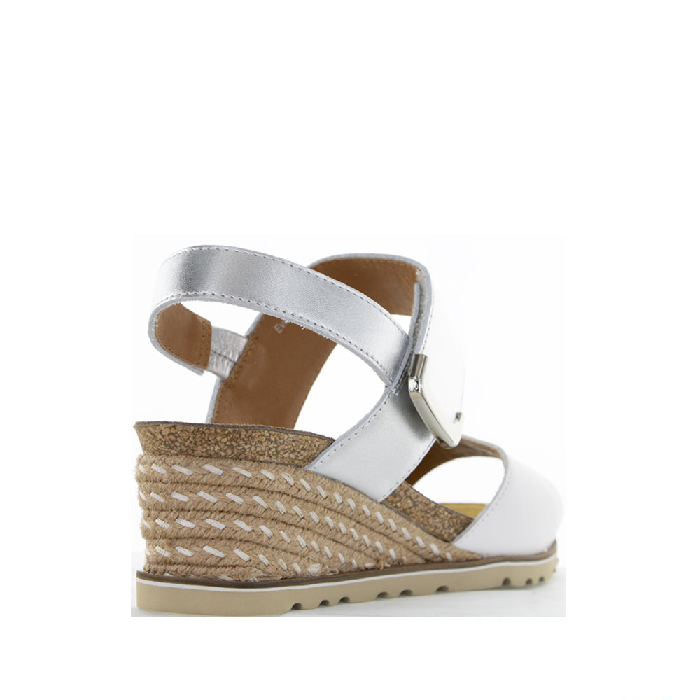 LE SANSA EVITA WHITE SILVER Women Sandals - Zeke Collection NZ