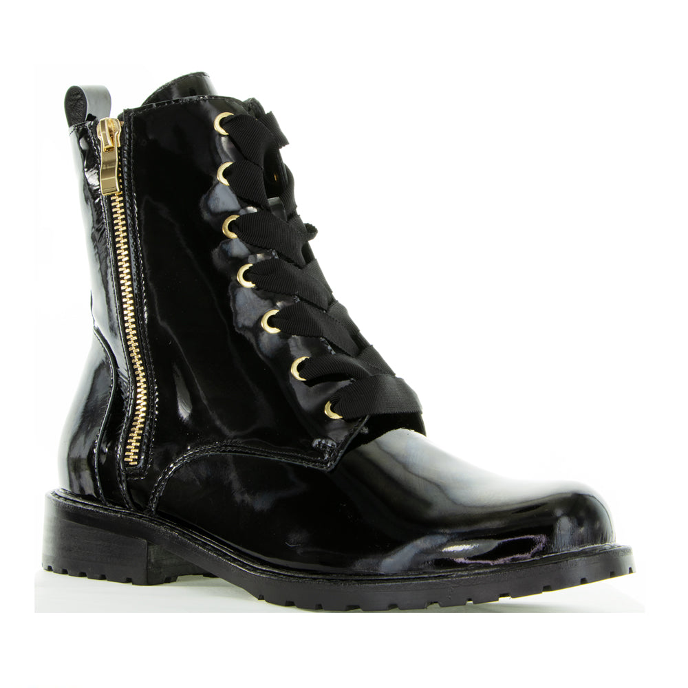 LESANSA FIN BLACK PATENT Women Boots - Zeke Collection NZ