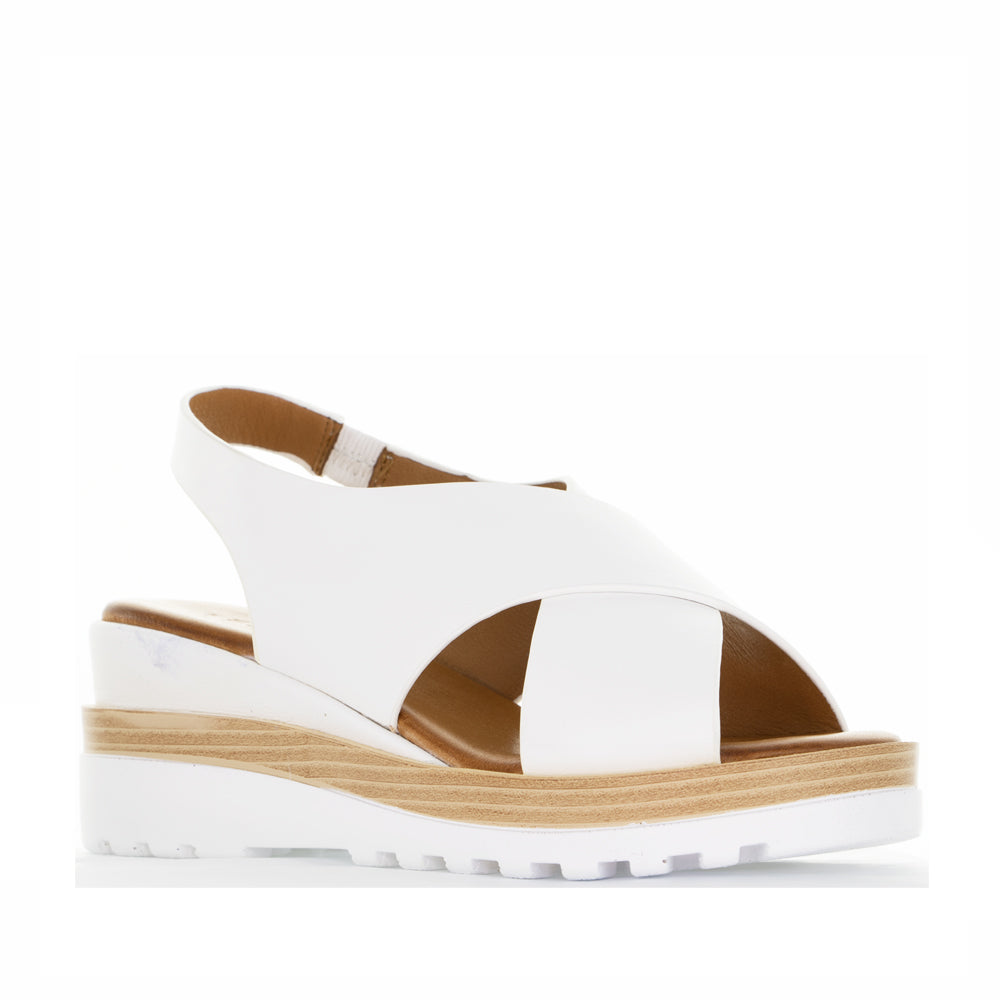 Shop Lesansa Trisha white Women Leather Sandals | Zeke Collection NZ