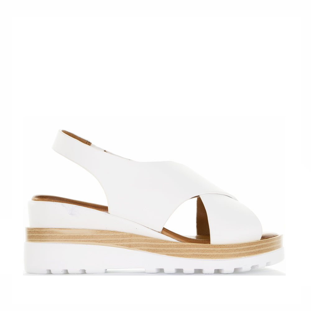 Shop Lesansa Trisha white Women Leather Sandals | Zeke Collection NZ