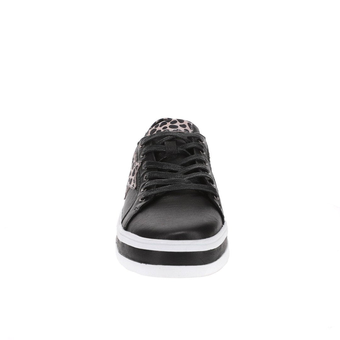 LE SANSA SAVIS BLACK/LEOPARD Women Sneakers - Zeke Collection