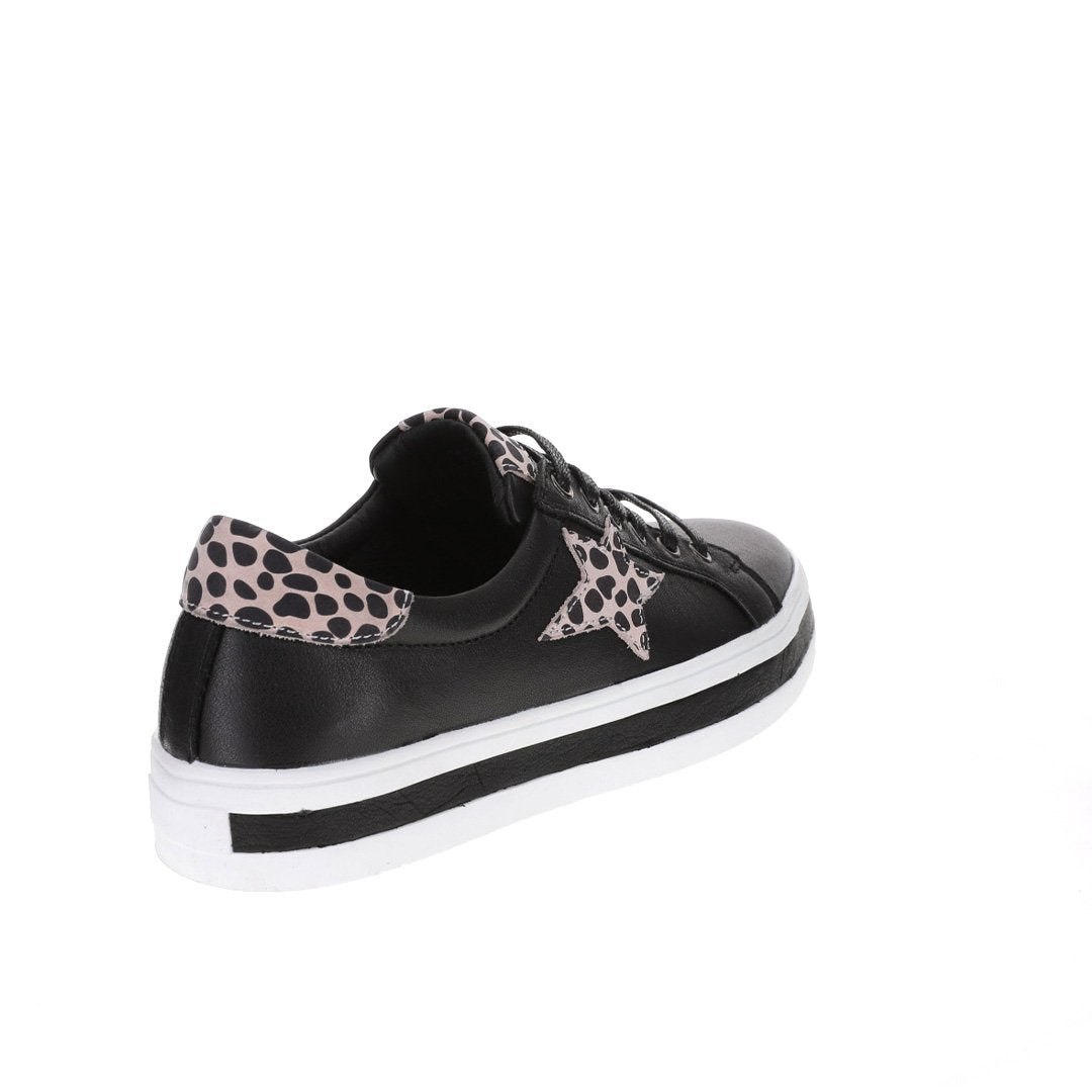 LE SANSA SAVIS BLACK/LEOPARD Women Sneakers - Zeke Collection