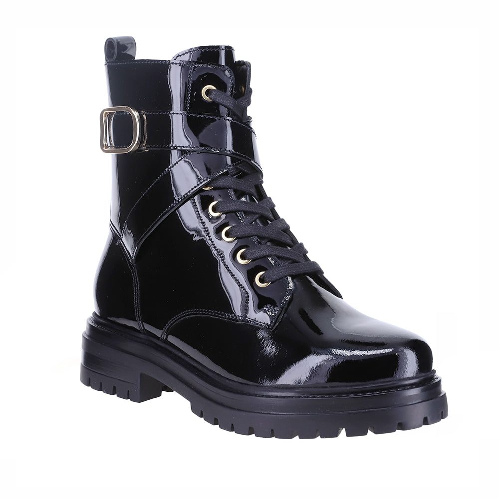 Shop Lesansa Cameran Black Patent Women Premium Boot | Zeke Collection